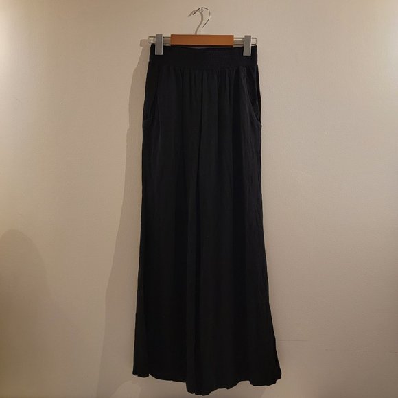 DREW - Flared Leg Pants with Pockets - Elastic Waist - Black XS - Picture 3 of 6